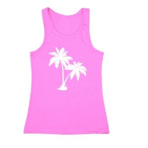 CherryLoom - Hot Pink & White Racerback Tank